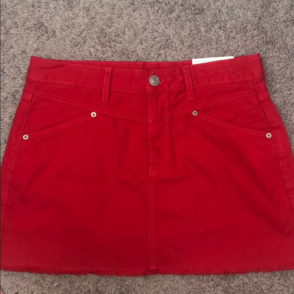 American Eagle Red Denim Skirt